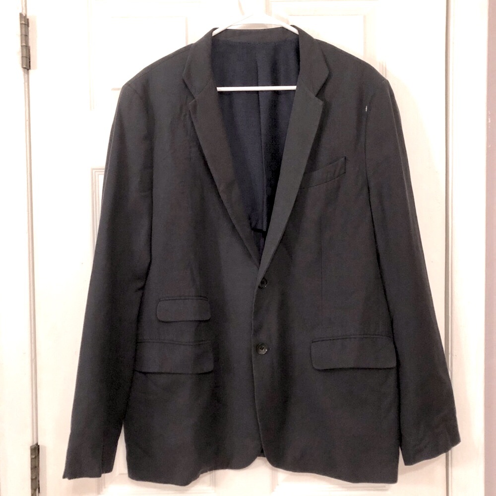 Shanghai Tang Gray Light Blazer Jacket Viscose Silk blend lining sz 42